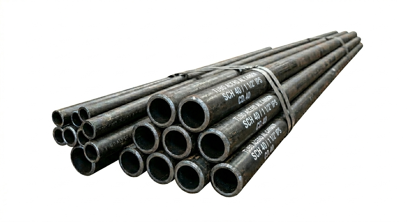TUBO DE ACERO AL CARBON CD.40 DE 1 1/2"